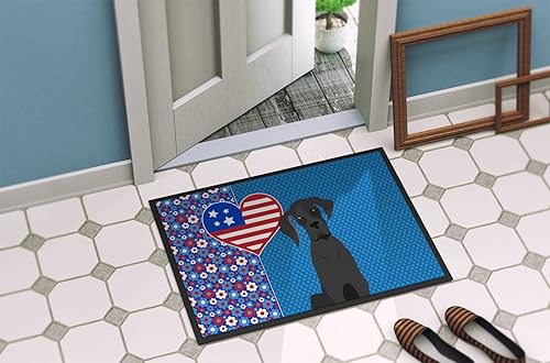 Miniatura 10 de Caroline's Treasures WDK5136JMAT Tapete tricolor Border Collie USA para interiores o exteriores, 24 x 36 pulgadas, tapete para puerta delantera,