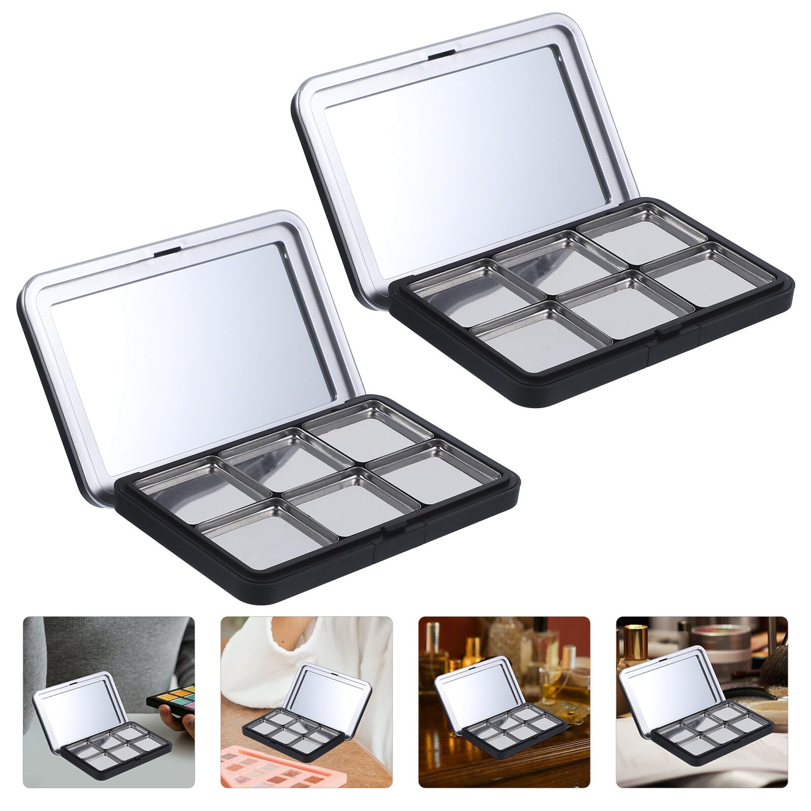 Palette Occhi Vuota Magnetica Opaca 2 Set per Make-up Fai-da-te | Contenitore Refillabile, Leggero per Viaggio e Display, Capacità Ampia, per Moglie e Fidanzata
