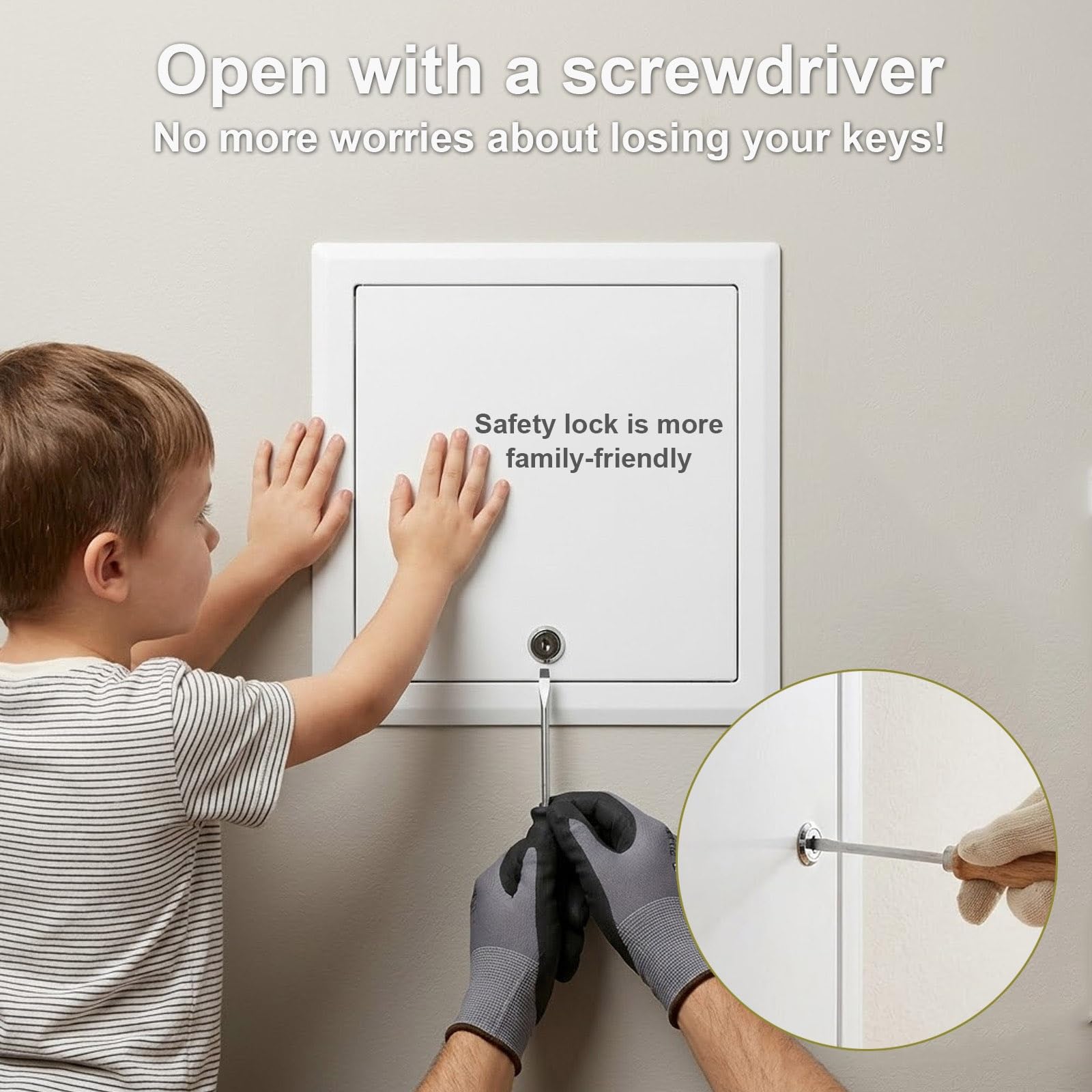 Panel z płyty gipsowo-kartonowej na ścianę i sufit, aluminiowe drzwi inspekcyjne, 200 x 200 mm, idealny do instalacji wodno-kanalizacyjnych i dostępu do prądu,