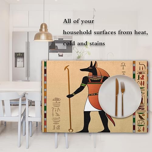 Miniatura 7 de Juego de 4 manteles individuales africanos, lavables, impermeables, para fiestas, hogar, decoración de mesa de comedor, 18 x 12 pulgadas