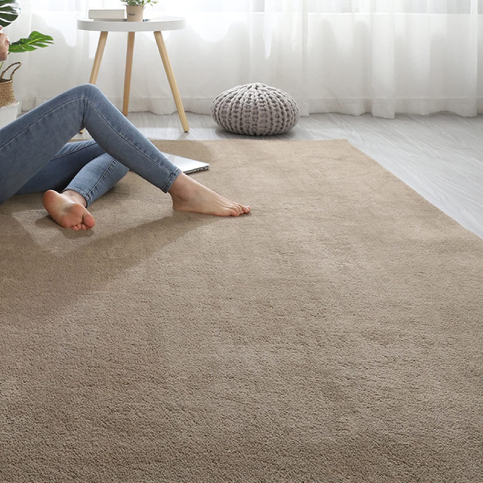 洗えるベージュラグマット Amazon｜センターラグ ラグ 120cm160cm 滑り止め ベージュ ラグマット