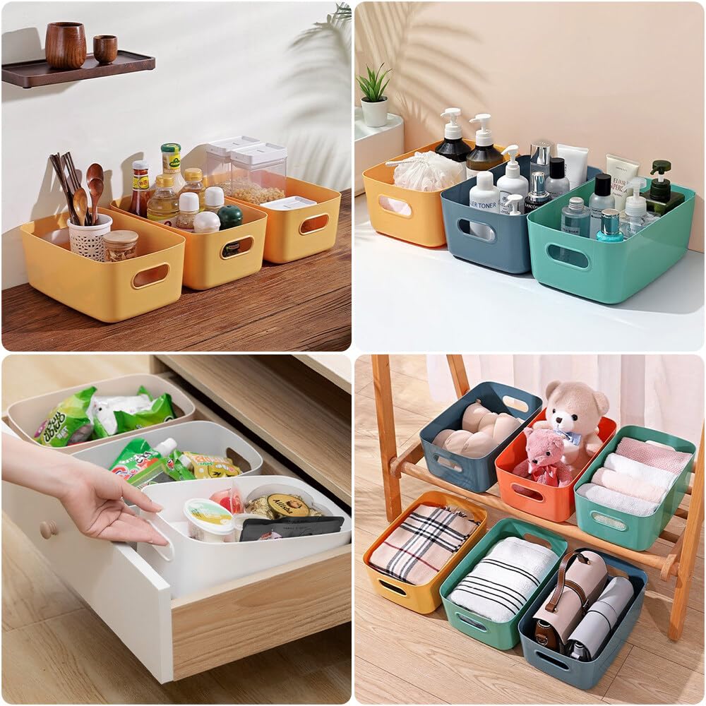 FYting Set of 7 Plastic Storage Boxes, 25CM Office & Home Kitchen Tidy Organiser, Studio Storage Baskets - Image 4