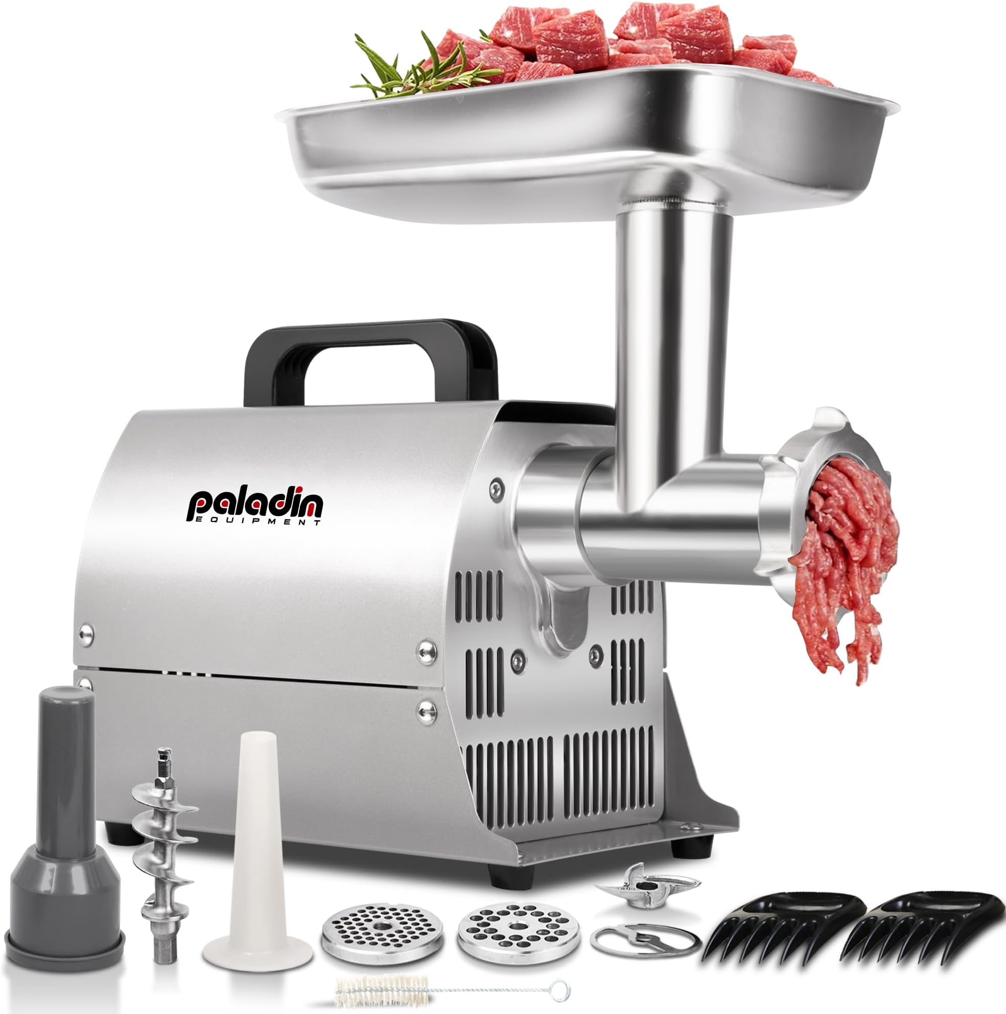 Electric Meat Grinder Machine, #8 Meat Grinders for Home Use, 0.4HP 260lbs/H Stainless Steel ETL Approved Heavy Duty Meat Mincer with Sausage Sufffer Tube