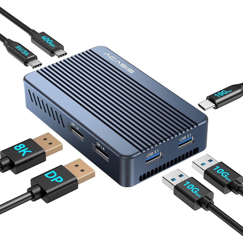 ACASIS Podwójny monitor Mac Mini Dock z obudową SSD M.2 NVMe