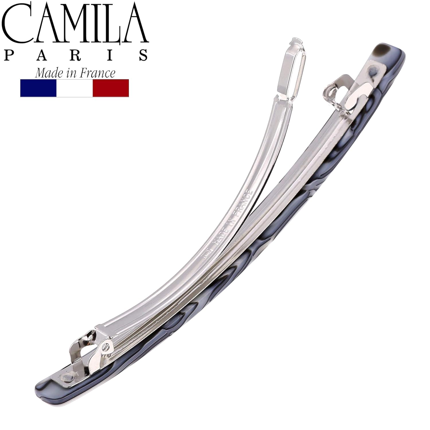 Camila Paris CP2978 French Hair Barrette Large Handmade Gray, Long Skinny Strong Hold Grip Hair Clips for Women, Thin Automatic No Slip and Durable Styling Girls Hair Accessories, Made in France - Image 7