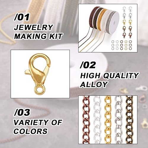 Vista 52 de Mega Pet Cadena de acero inoxidable de 16.4 pies/16.4 ft, color metálico, cadena de eslabones cubanos sin soldar, cadenas de cable facetado, cadena