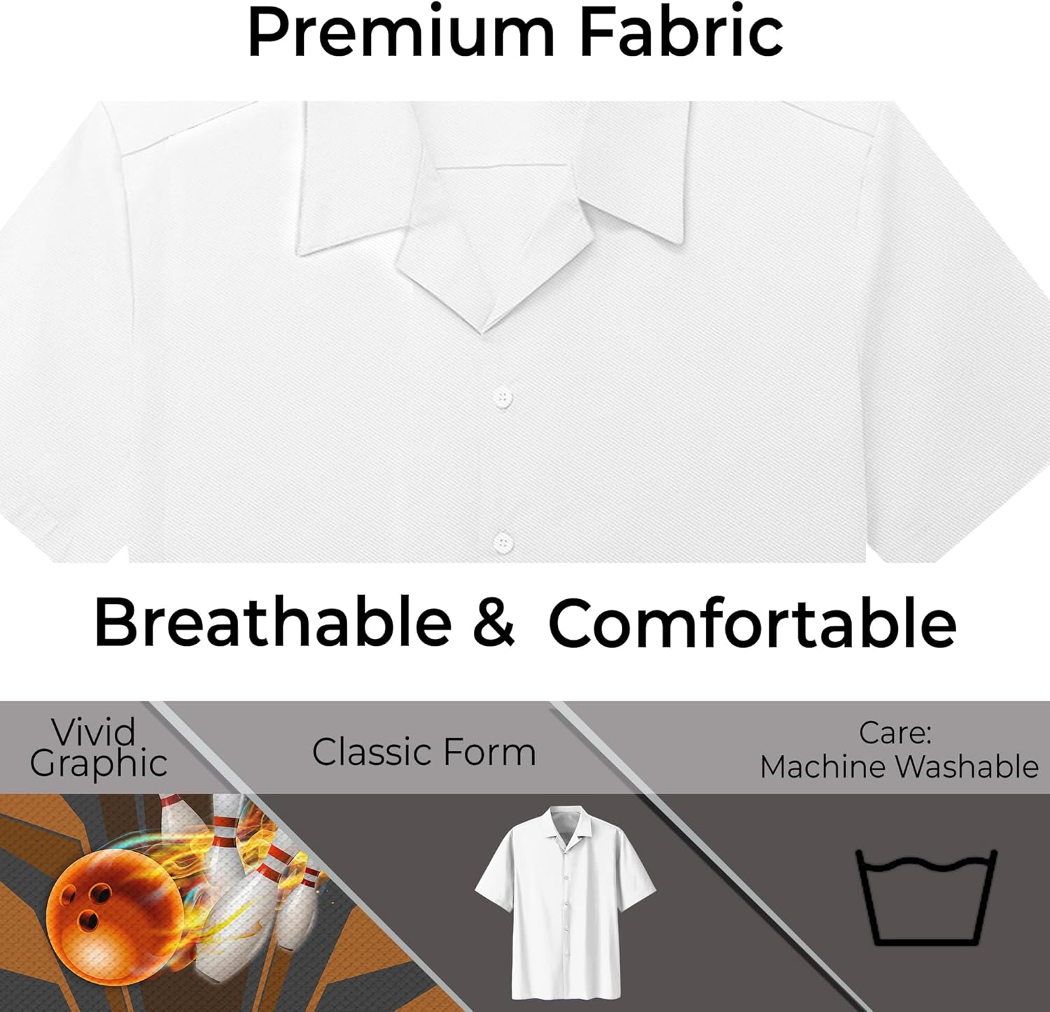 Custom Bowling Hawaii Print Button-Down Shirt with Orange Bowling Ball Flame and Geometric Pattern Graphic On it for Bowler