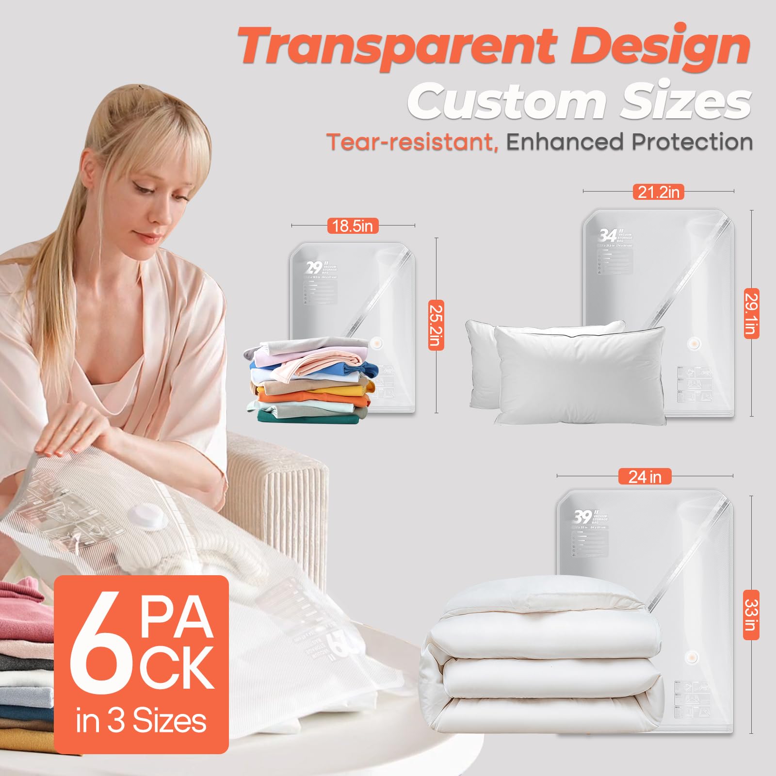 voor kleding met draadloze vacuümpomp, 10 stuks (4x 40x54cm, 4x voor kleding met draadloze vacuümpomp, 10 stuks (4x 40x54cm, 4x