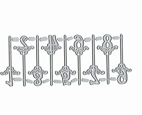 Miniatura 2 de Números DIY Borde Borde Metal Troquelado, Feliz Número Letra de Corte de Velas Plantillas de Corte DIY Scrapbooking Papel de grabación en relieve