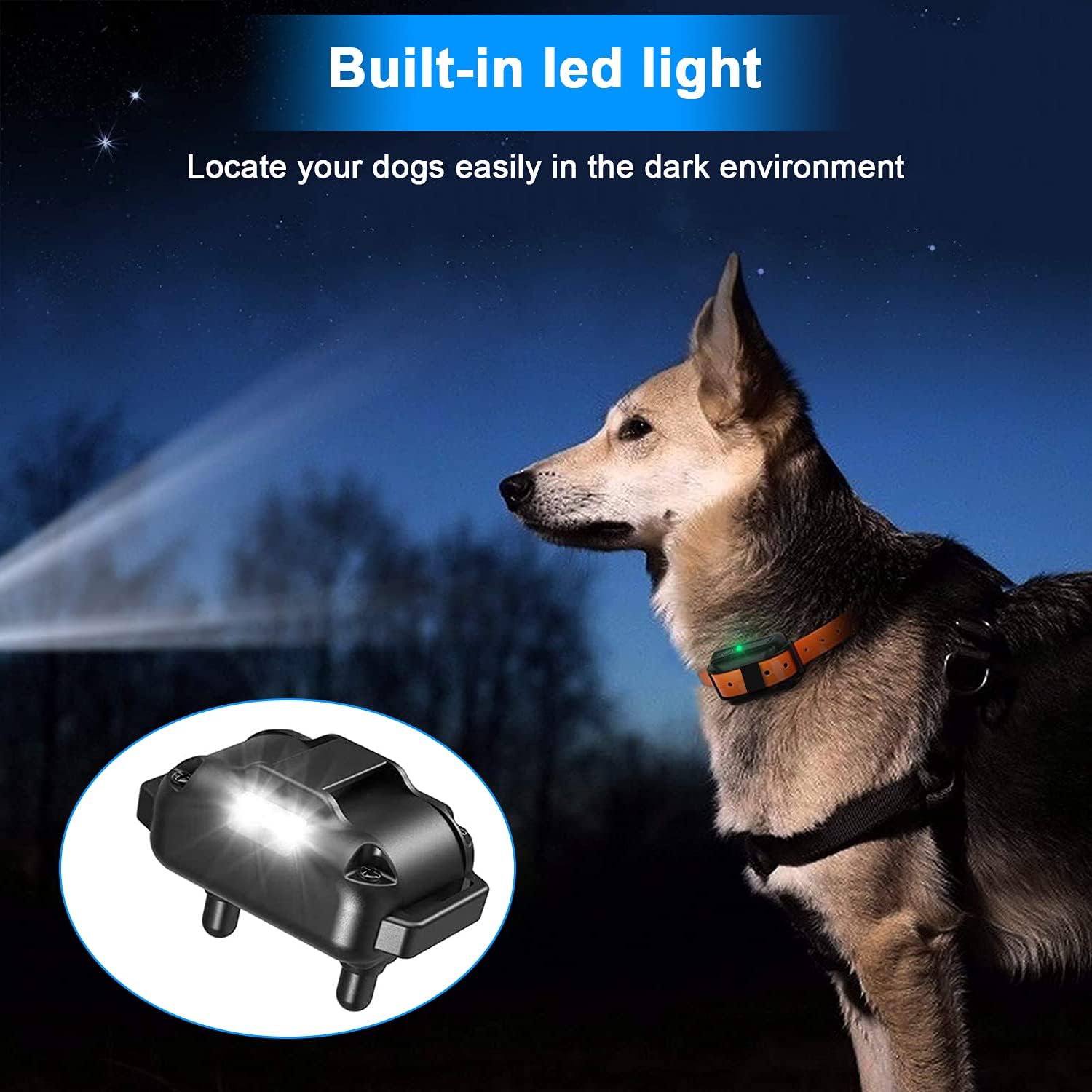 Dog Training Collar Shock Collars for Dogs with Remote 2600 Ft Remote Control Range 4 Modes Beep Vibration Shock Built-in Bright Led Light Rechargeable Waterproof (Yellow, for 3 Dogs)