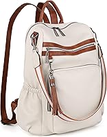 Vista 8 de UTO Mochila de cuero vegano para mujer, diseño de moda, convertible con borla, para viajes, con borla