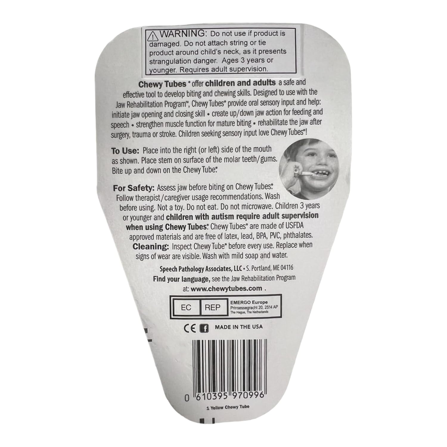 Chewy Tubes Sensory Teether - Yellow - 2 Count