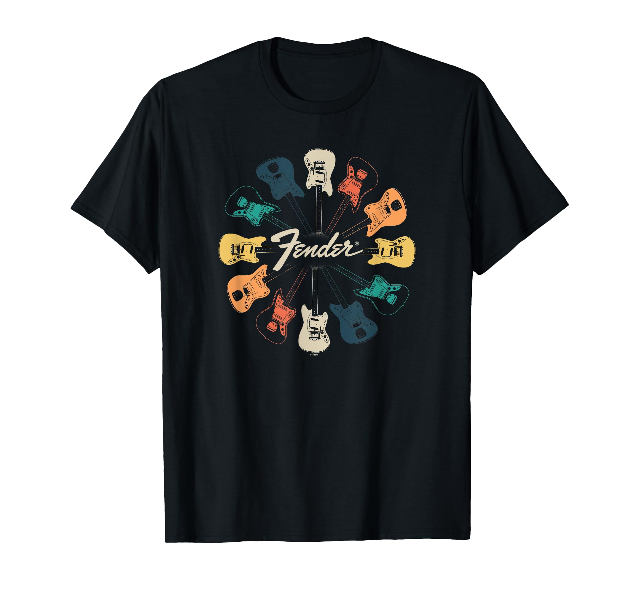 Retro Guitar Kaleidoscope T-Shirt Small