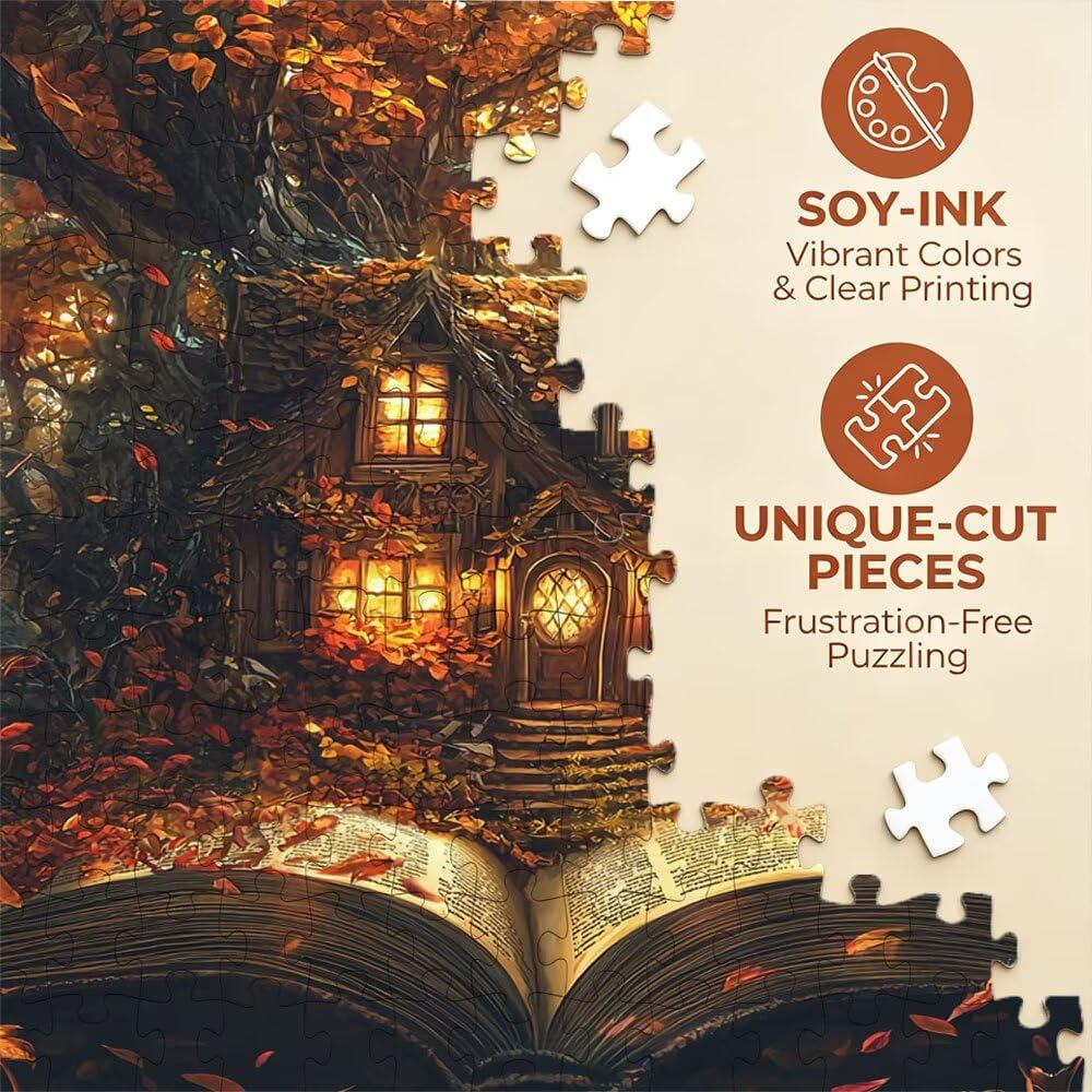 BüCher Wald Puzzle 2000 Teile, Klassische Puzzles, Geschicklichkeitsspiel Puzzle für Erwachsene, Puzzlespiele für Die Ganze Familie, Mit Schöner Verpackung, Dekoration Puzzles DX0YL3-839
