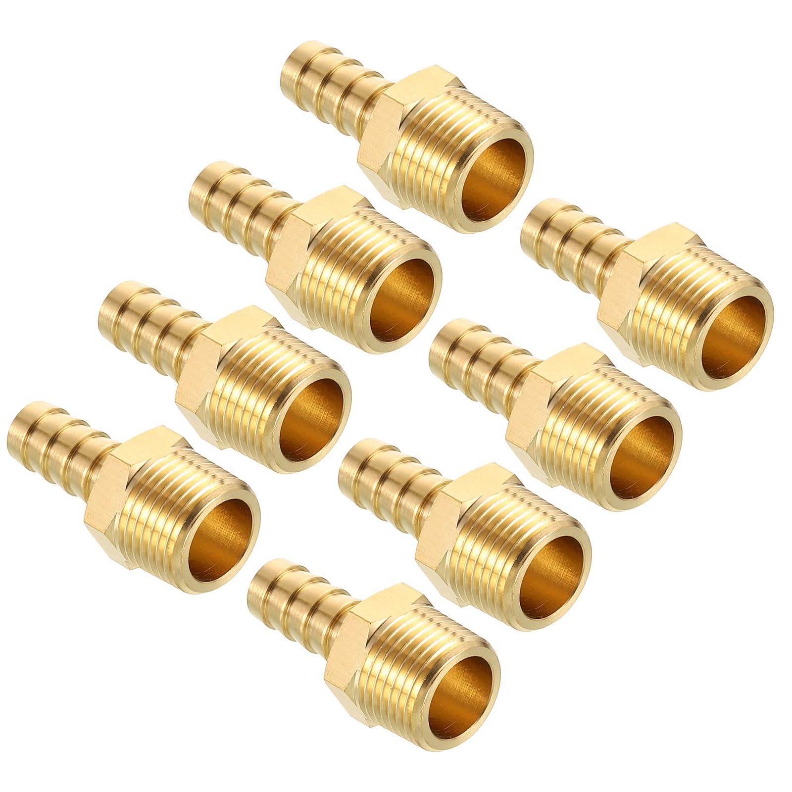 Kozelo Pack of 4 Brass Hose Barb Fittings 3/8" Hose Barb to 3/8" NPT Male Fittings, 3/8" Barb To 3/8" NPT Male