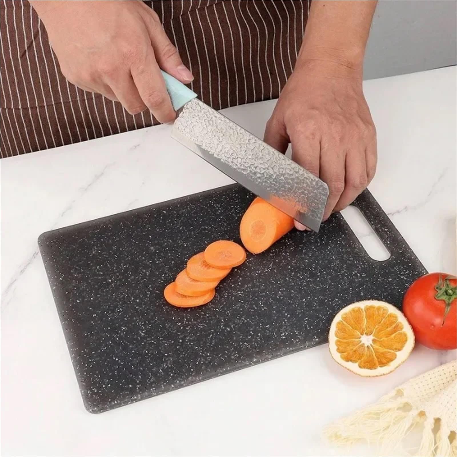 Kuchen Schneidebrett Schneidebrett aus Kunststoff for Schneiden von Küche und Gemüse, spülmaschinenfest(3PCS black-01-1)