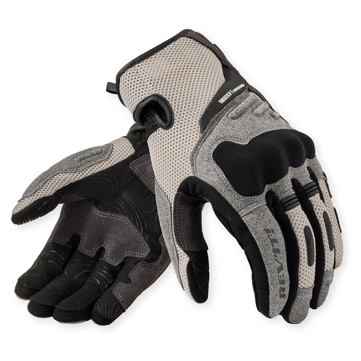 REV'IT! Revit Cavern Guanti da moto, grigio/nero, M