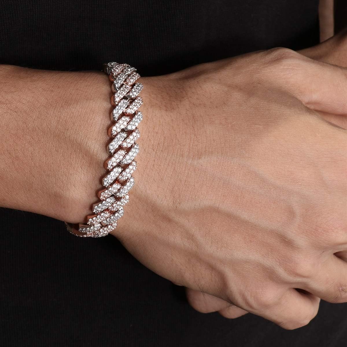 12mm Mens Women Heavy Iced Out Miami Cuban Link Chain or Bracelet 14K Gold White Rose Gold Plated CZ Lab Diamond Hip Hop Jewelry Necklace Choker with Gift Box - Image 6