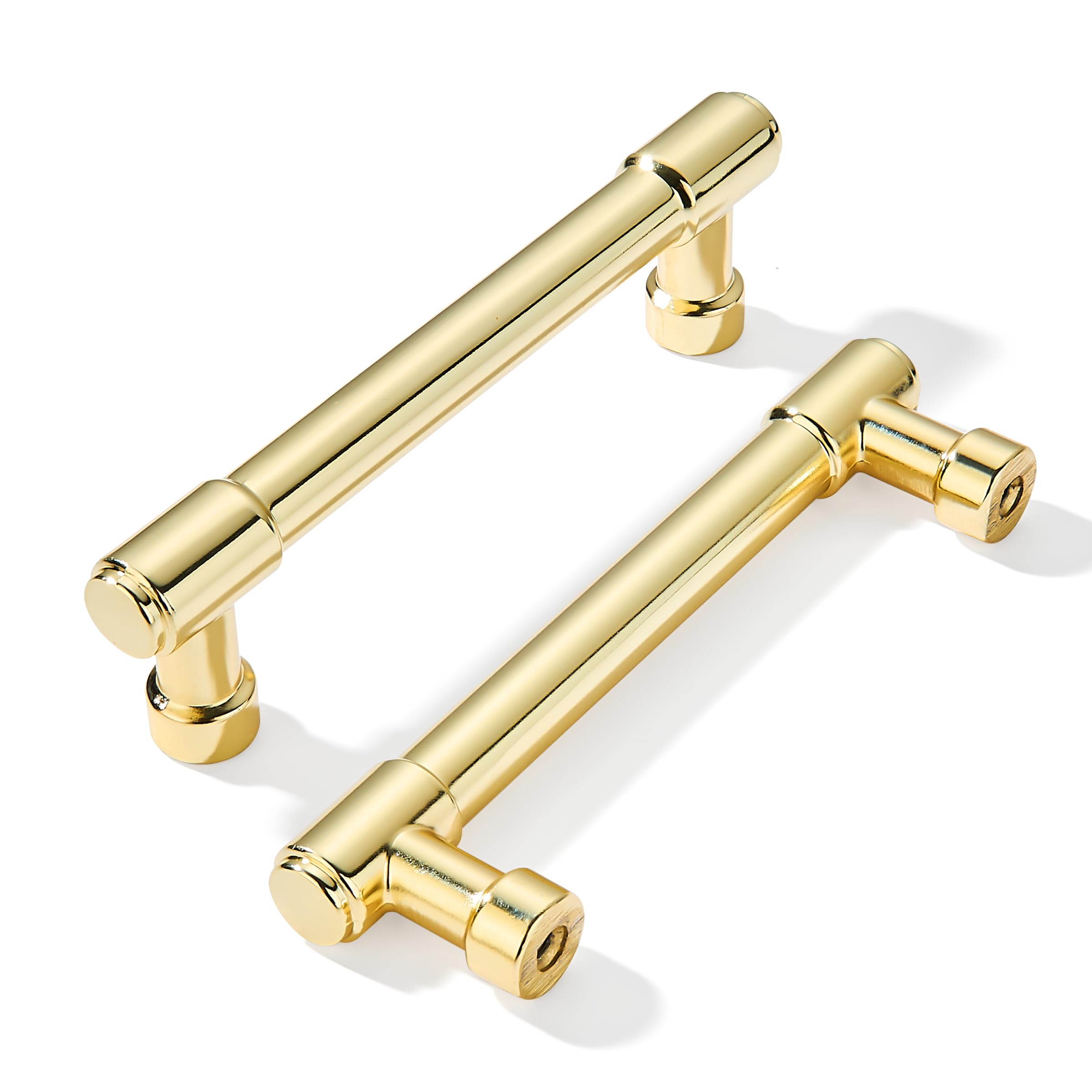 khtumeware 10 Pack 3.5Inch(89mm) Polished Brass Cabinet Pulls Kitchen Cabinet Hardware for Cupboard Drawer Handles Dresser Pulls — image 1