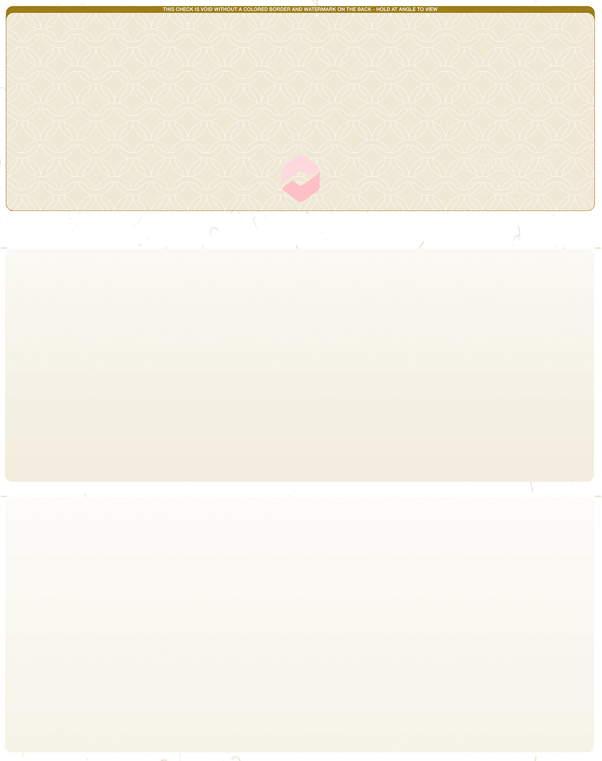 Blank Check Stock (Chain) - 500 Sheets - Check on Top (Gold)