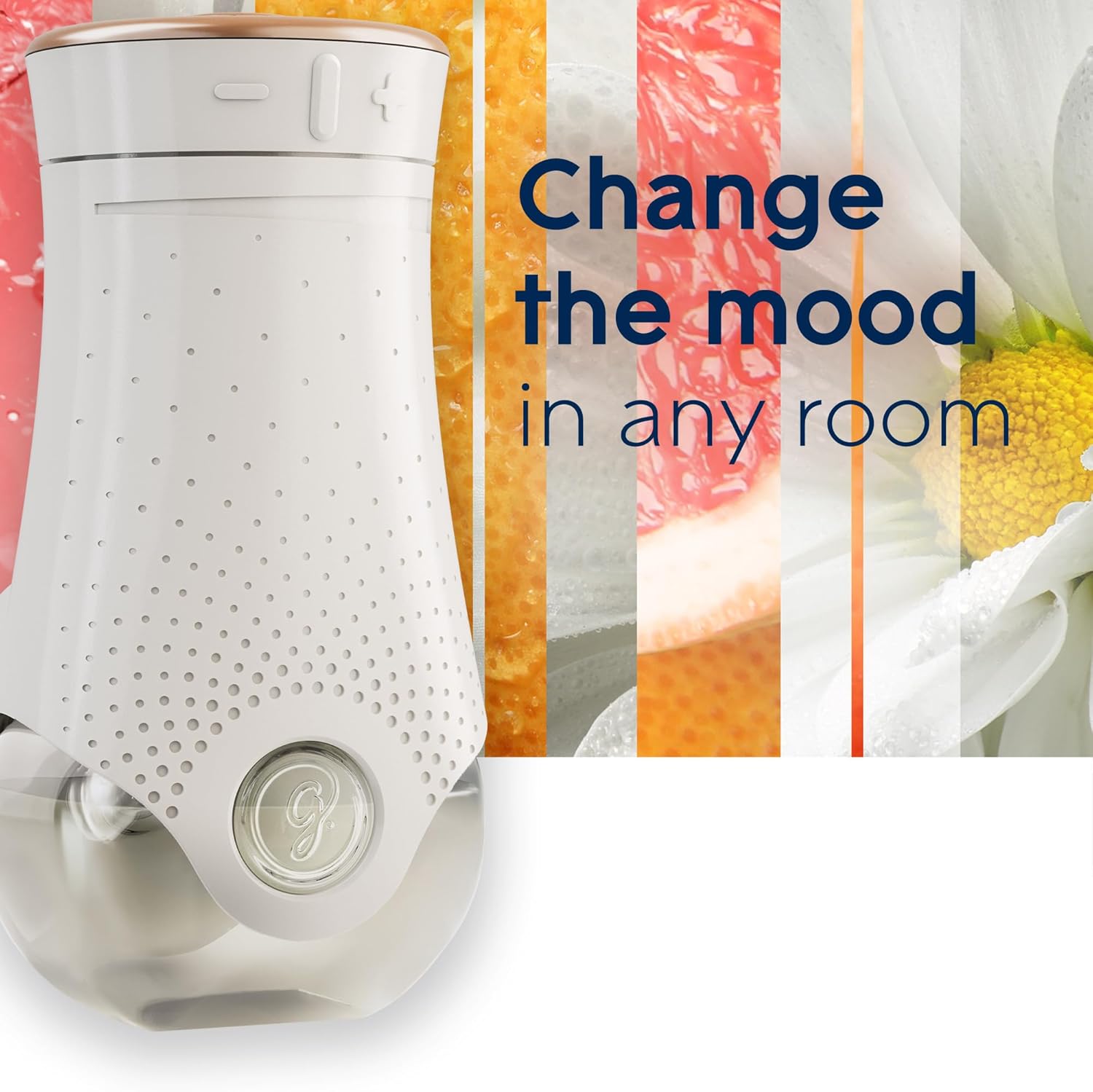 Glade PlugIns Refills Air Freshener Starter Kit, Scented and Essential Oils for Home and Bathroom, Joyful Citrus & Daisies 4.02 Fl Oz, 2 Warmers + 6 Refills