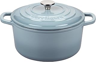 VORRINGARD Enameled Cast Iron Dutch Oven Pot with Lid, for Sourdough Bread Baking, Round Dutch Ovens, 4.5 Quart, Sea Salt