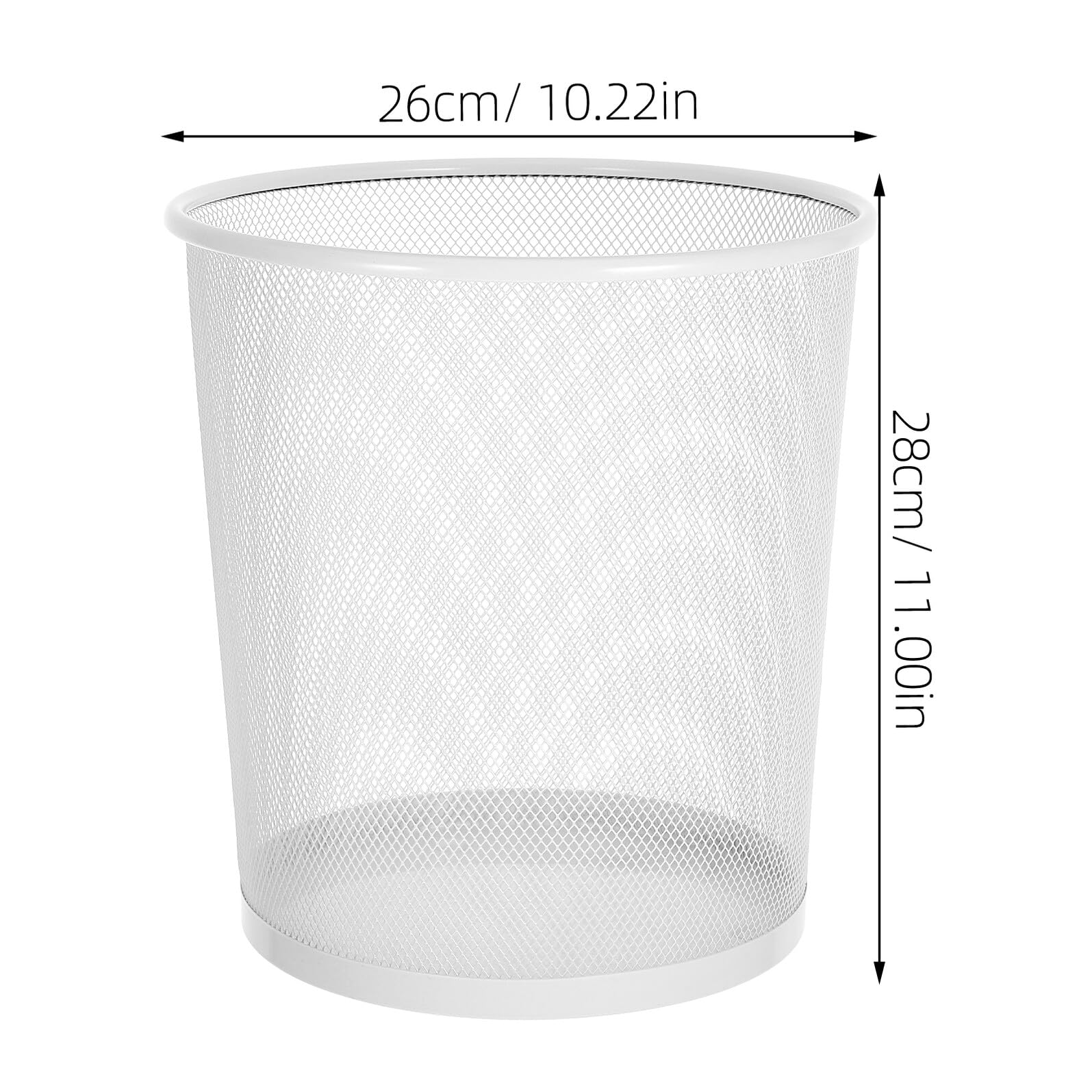 TOYANDONA Cestino Portarifiuti Rotondo in Ferro Battuto da 12L Cestino per Spazzatura a Maglia Fine per Ufficio e Casa Contenitore per Carta da Scrivania e Cucina Design Compatto per