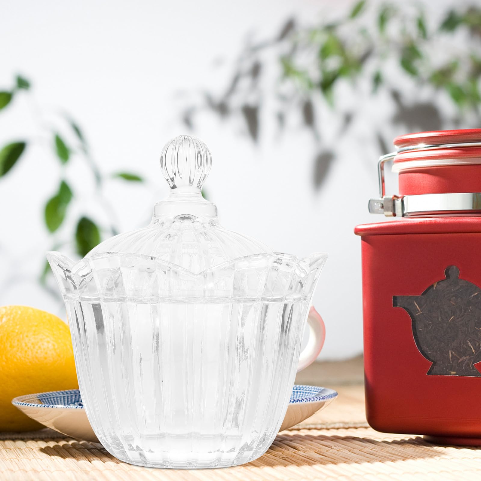 IMIKEYA 2 Piezas Tarro para Almacenar Alimentos Secos, Recipiente de Almacenamiento de Vidrio con Tapa, Cristal, para Dulces y Snacks, Almacenamiento de Alimentos