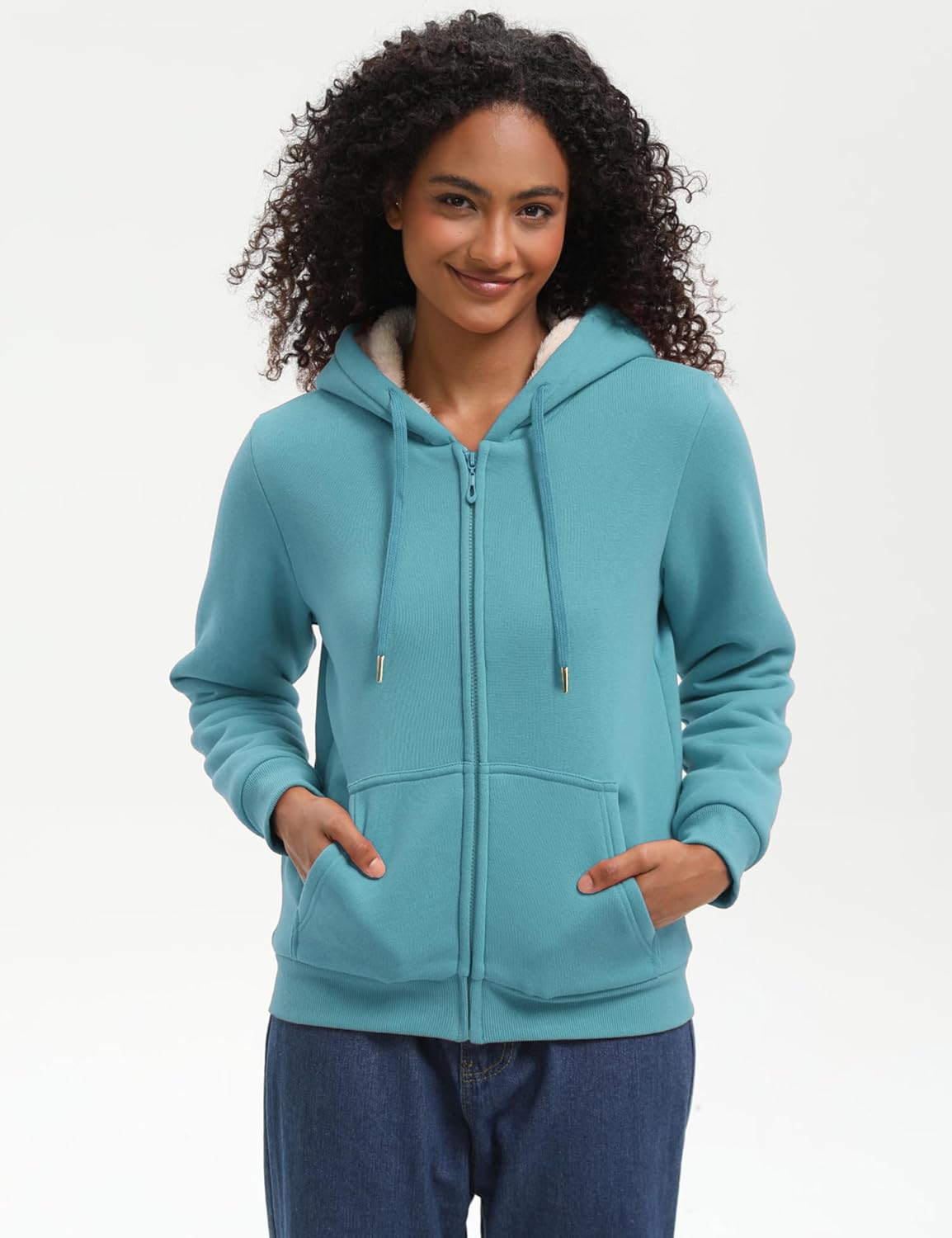 Bumeex Women's Fleece Lined Zip Up Hoodie Jacket Cozy Warm Sweatshirt Coat(No Pilling,No Fade for Long-Lasting Wear) - Image 3