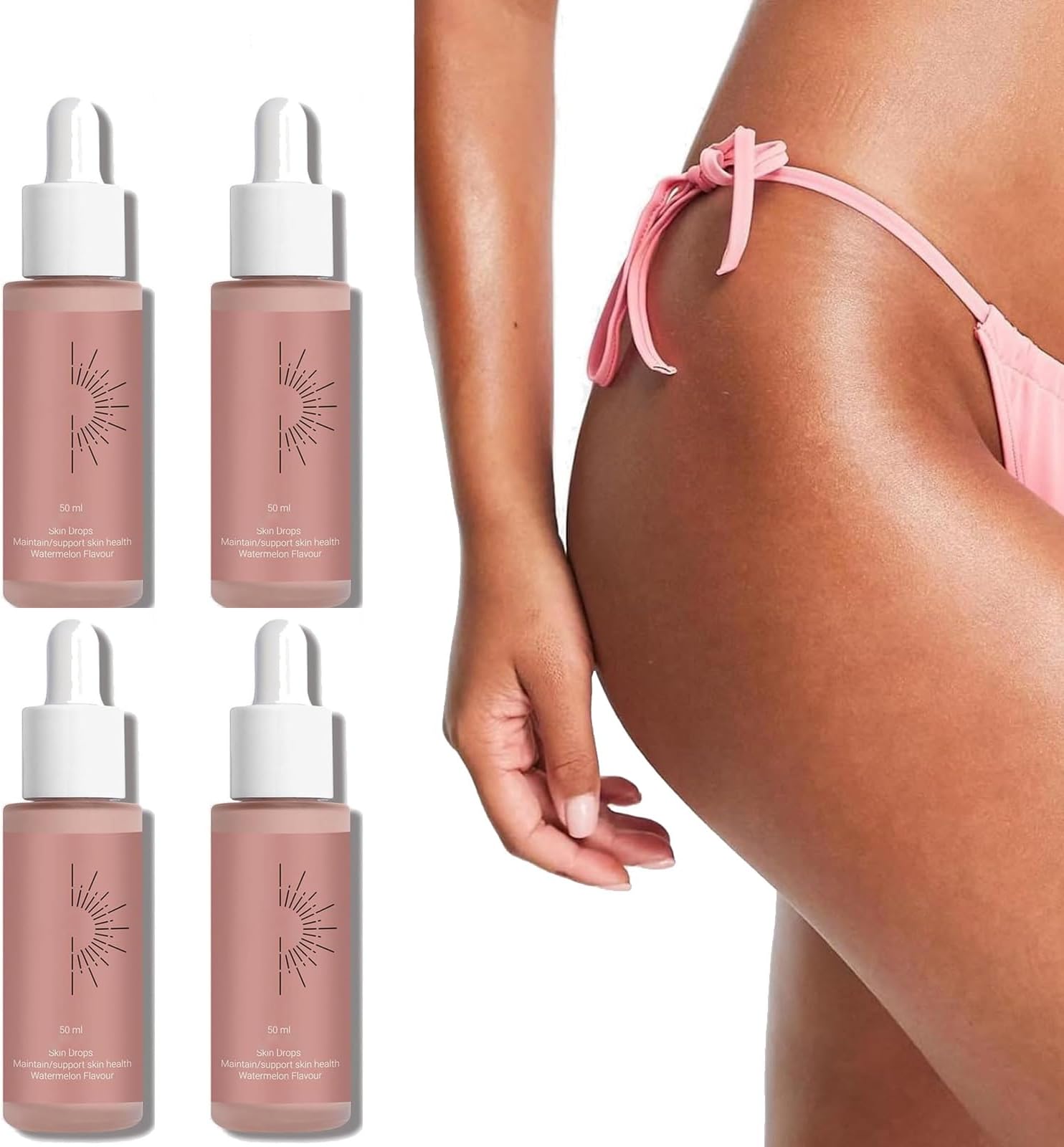 Sunless Tanning Drops To Drink, Drinkable Sunless Tanning Drops, Moisturizing Tanner for Face and Body, Enhancing Your Natural Skin Tone, for All Skin Types (2PC) (4PC)