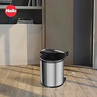 Vista 7 de Hailo Compact-Box M - Bote de basura de 4 galones, elevador de tapa, pequeño cubo de cocina, acero inoxidable