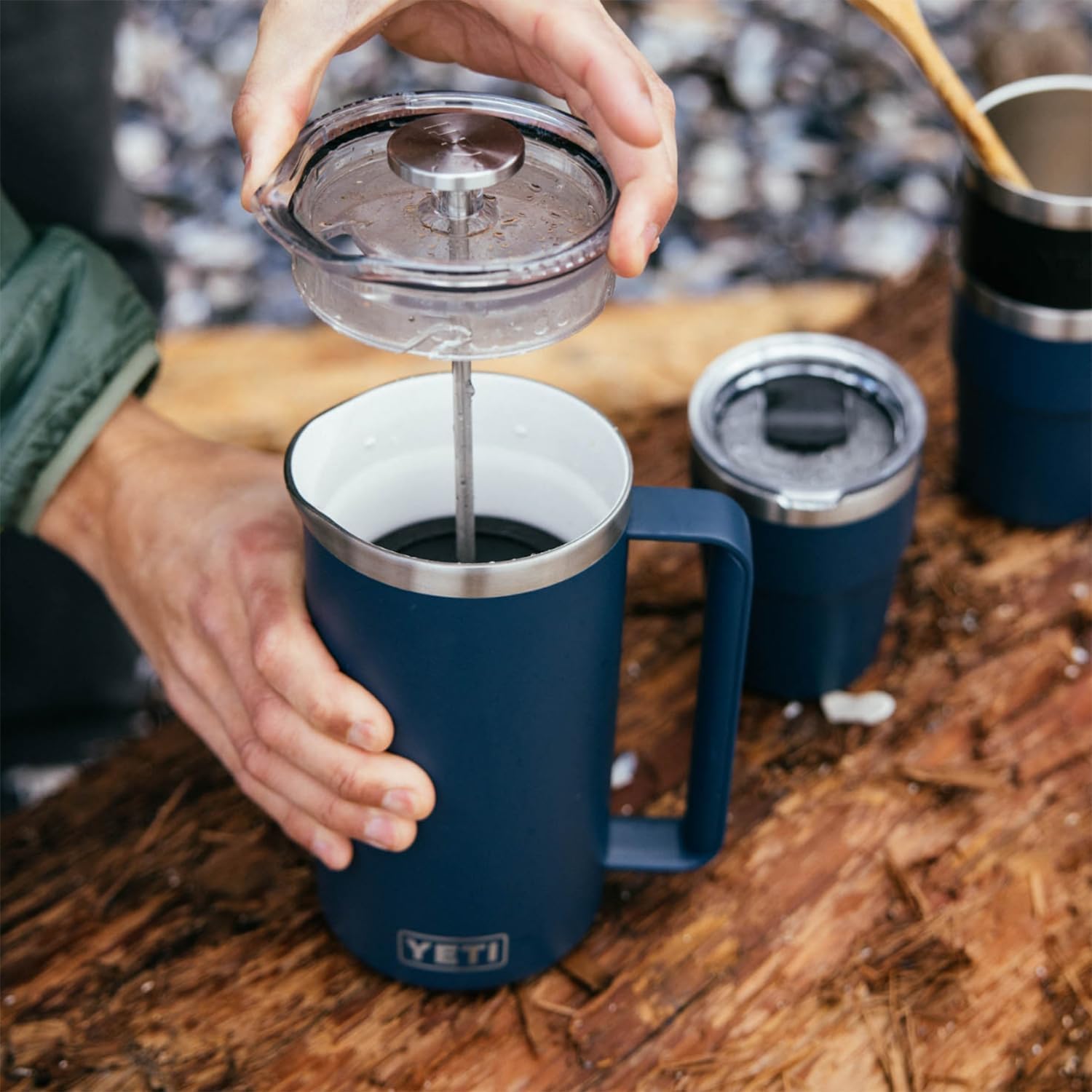 YETI Rambler French Press With DuraSip Ceramic Lining, White, 64 oz (1.9 l)