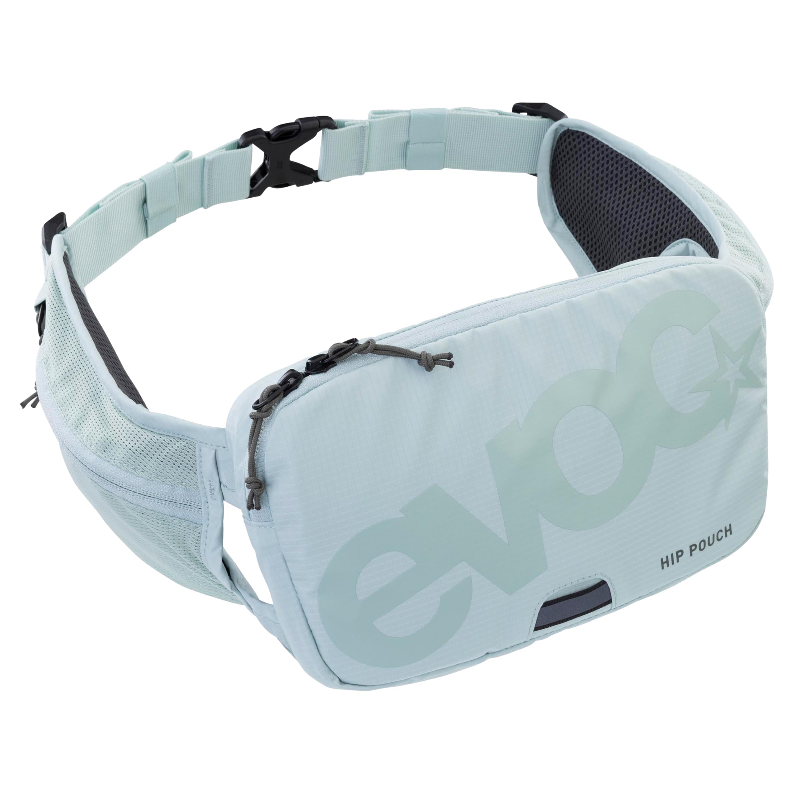 EVOC Hip Pouch Hip Bag, Bum Bag (Lightweight Belt Bag with Multiple compartments, with AIR PAD System, Individually Adjustable), Mint