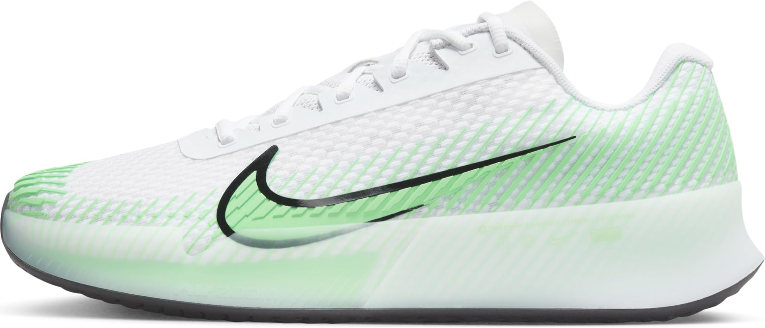 NikeCourt Air Zoom Vapor 11 Men's Hard Court Tennis Shoes (DR6966-106, White/Poison Green/Black) Size 10