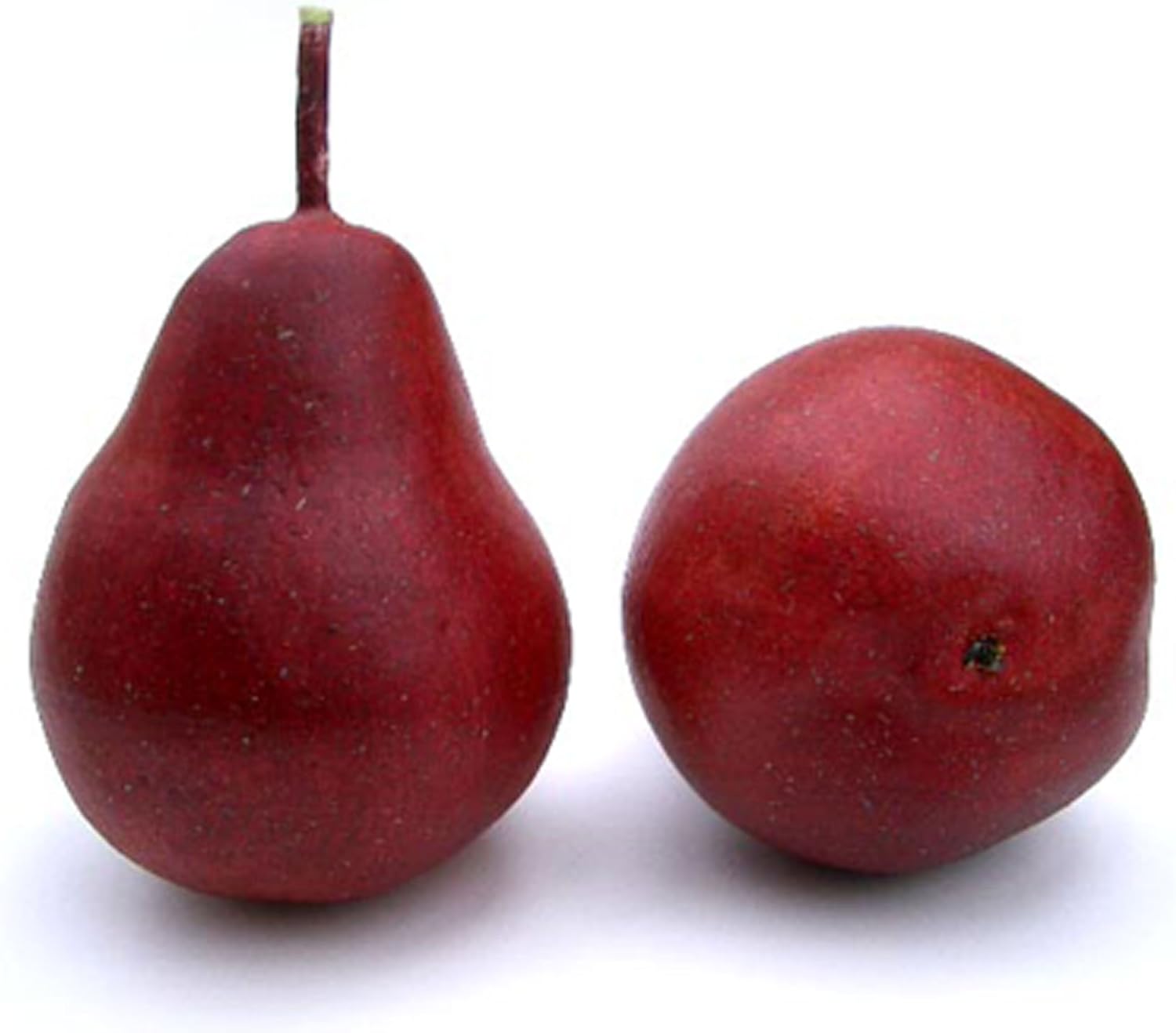 Artificial 4" Pear, Red, Box of 12 Fake Decorative Fruit