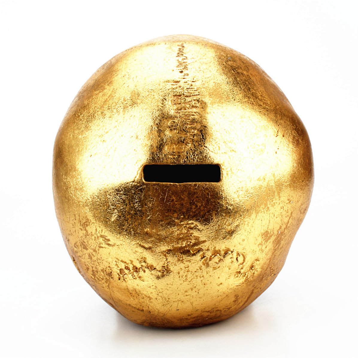Hucha de calavera de resina dorada hucha moderna para decoración y monedas