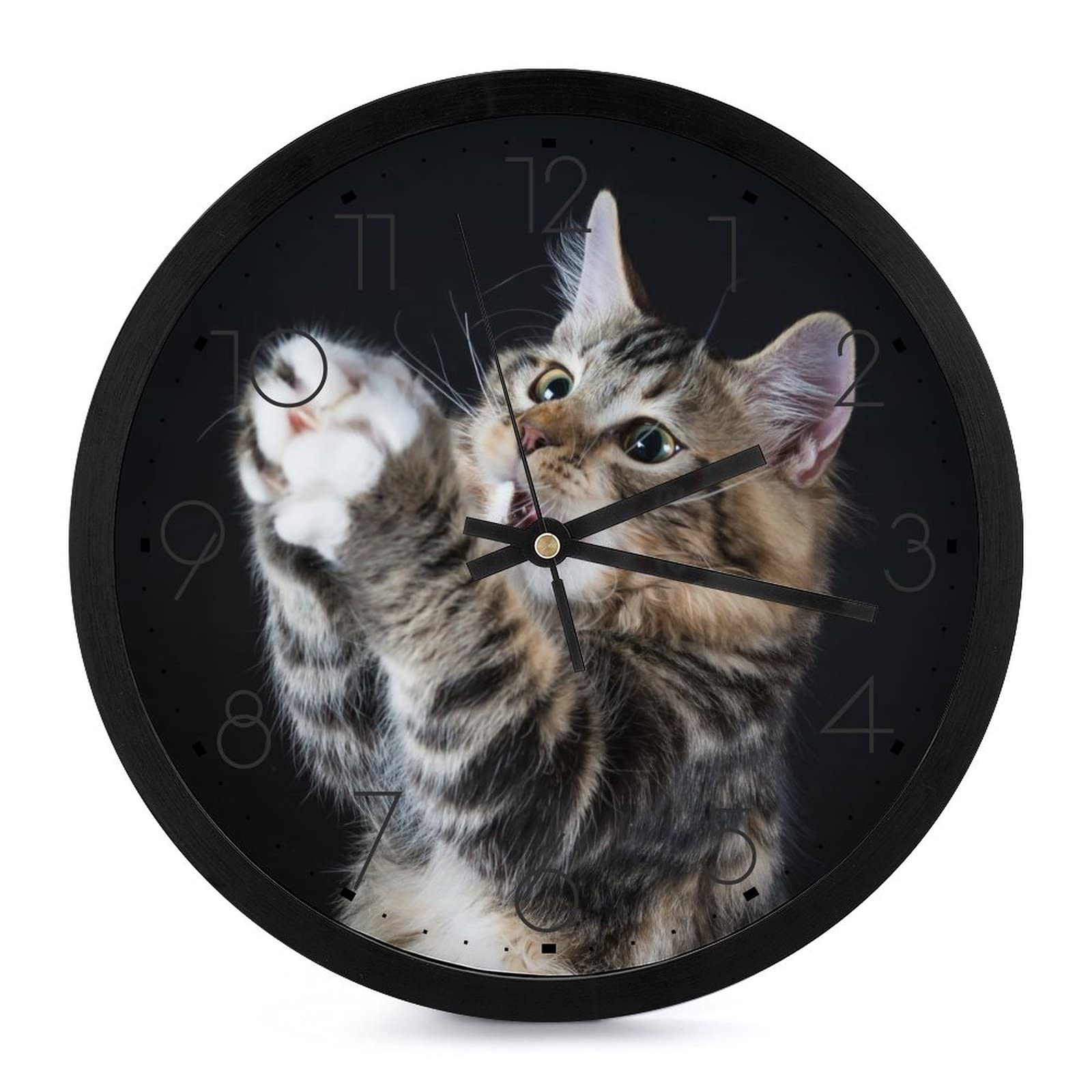 Horloge Murale Chaton Mignon - Horloge Ronde 25.4cm Deco
