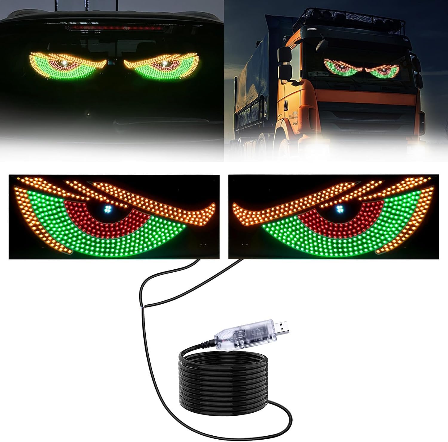 2PCS das böse auge, eine frontbrille das auto und es wurden die leds eingebaut: die leds 11. Die sats des suv pickup-truck rv