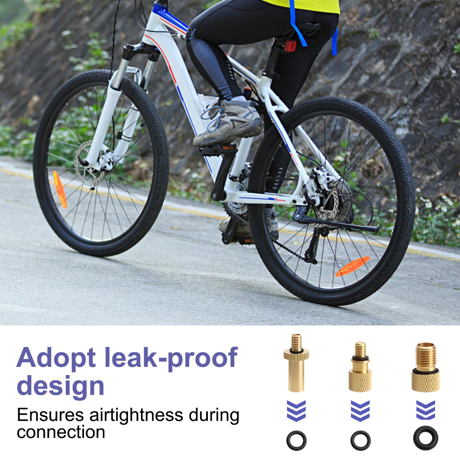 Set di 21 adattatori per valvole per bicicletta, con scatola di smistamento, adattatore per valvola francese, adattatore per valvola per bicicletta, adattatore per valvola auto, adatto per