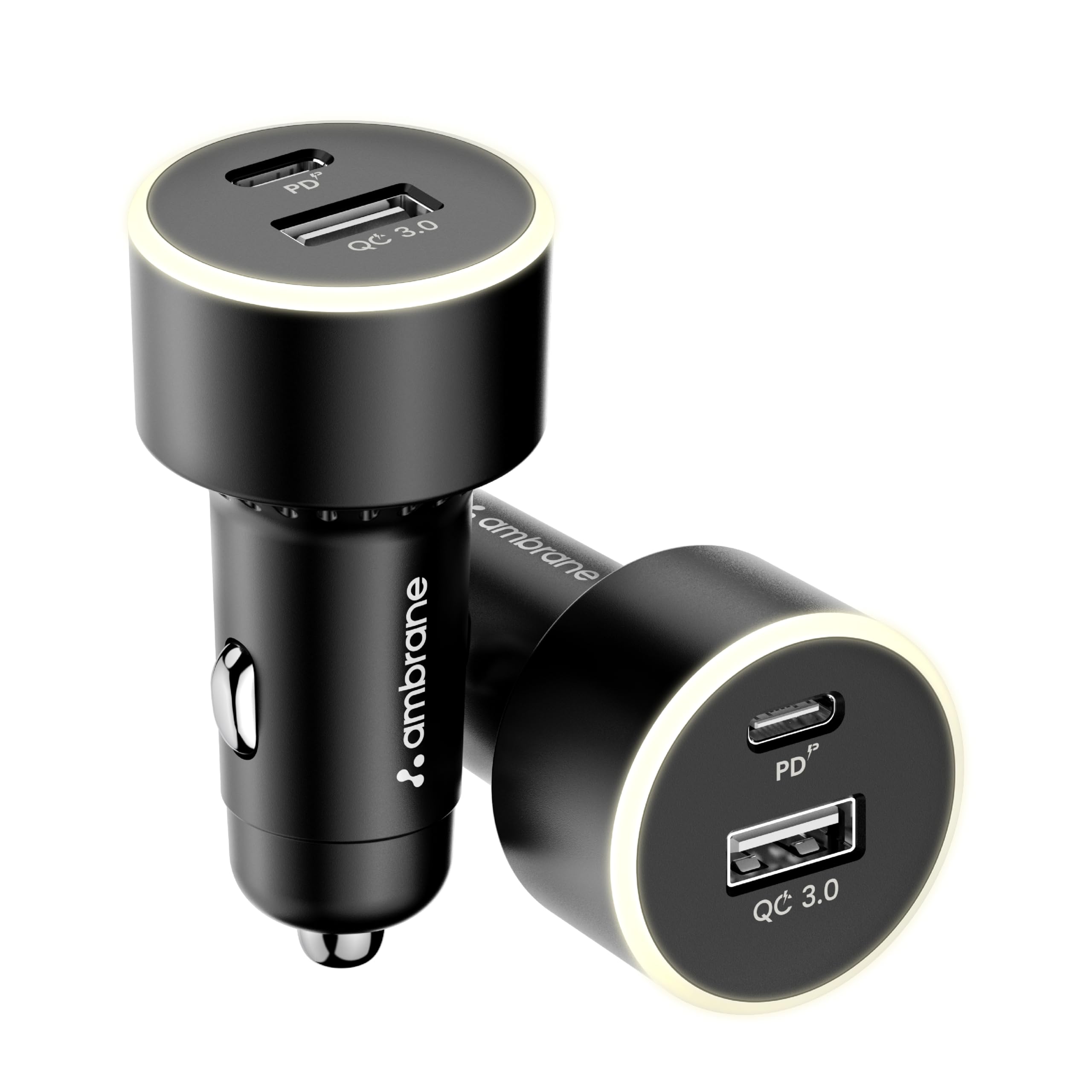 Ambrane 85W Car Charger, Mobile & Laptop Charging (MacBook & Type C Laptops), Glowing Light, Dual Port Fast Charging, 65W Type C PD, 20W USB for iPhone, Android, iPad & Other Devices (Black, C85R)-image-36