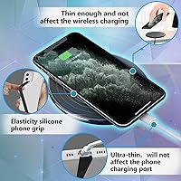 Vista 5 de UKON Agarre de silicona para teléfono, 2 correas de teléfono reutilizables con tres tiras cortas de silicona, combinación de bricolaje