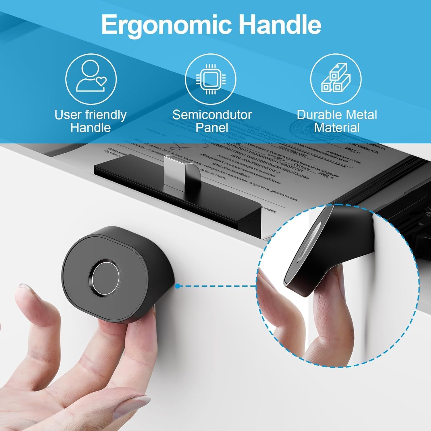 ALCOTT® ZINC Fingerprint Drawer Lock, Smart Biometric Cabinet Lock, Safety Electric Drawer Wardrobe,1st Made in India Digital Furniture Lock| Black| 3 Yrs Warranty (Store Upto 20 Fingerprints) 3