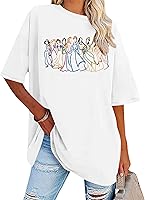BANGELY Women's Magical Embroidered Princess T-Shirt - Cute Castle Short Sleeve Tee for Family Vacations & Casual Wear