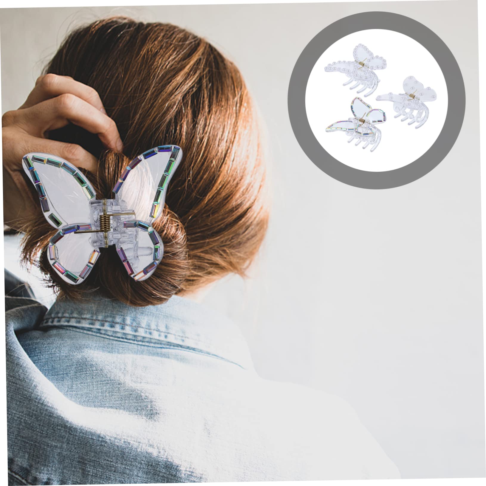 FRCOLOR 12 Pz Fermaglio per a farfalla con strass accessori per con perle donna fermaglio per di perle barrette forcine molletta fermagli per lunghi clip