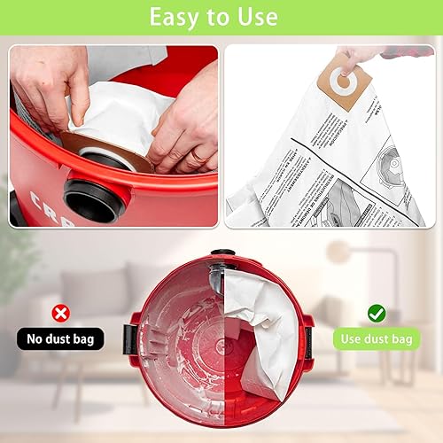 Miniatura 4 de MZY LLC 1 paquete de filtro 17816 para filtro de cartucho de aspiradora de taller Craftsman Reemplazo con 2 paquetes CMXZVBE38749 Bolsas