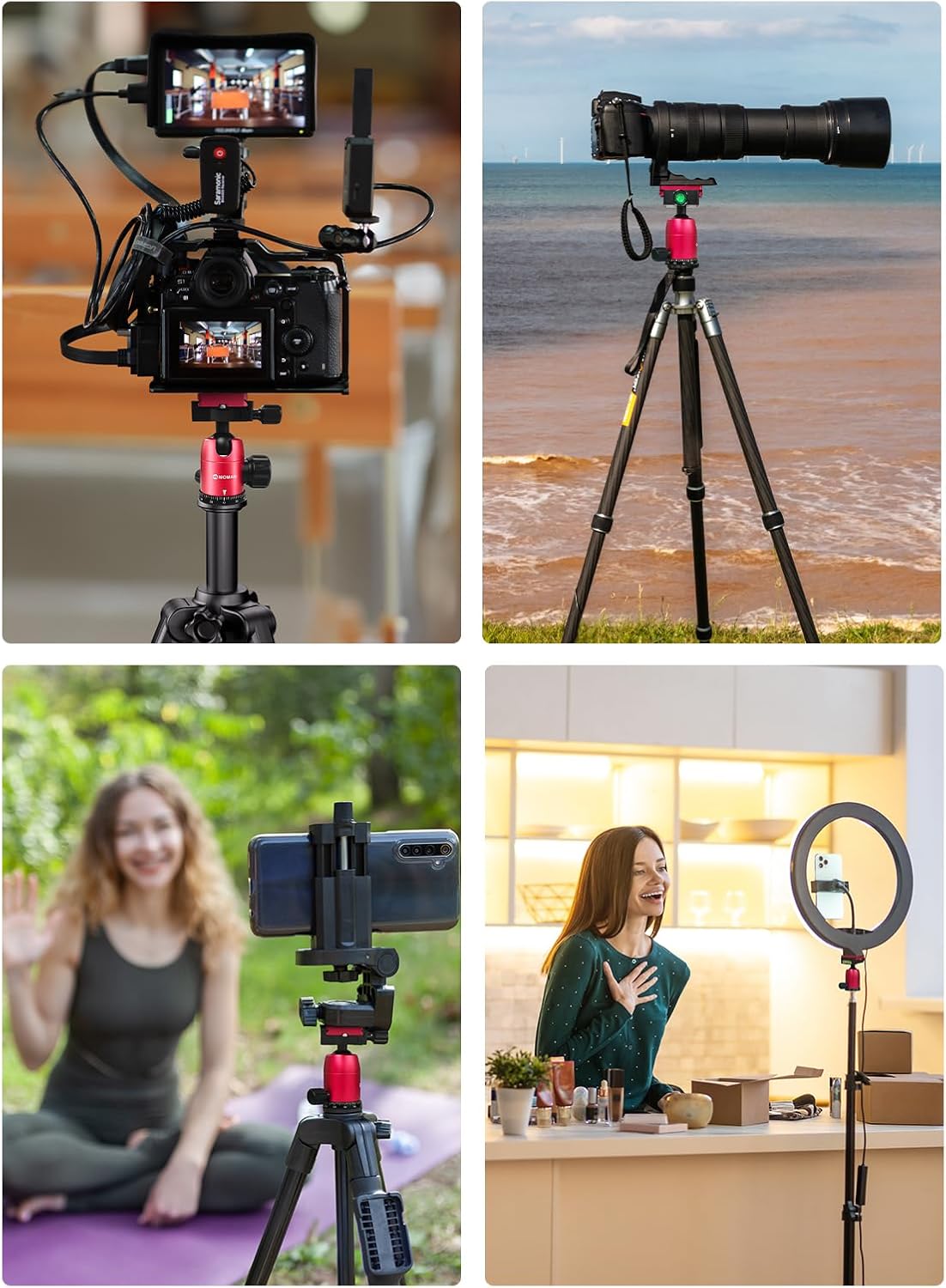 Moman ball head in various usage scenarios