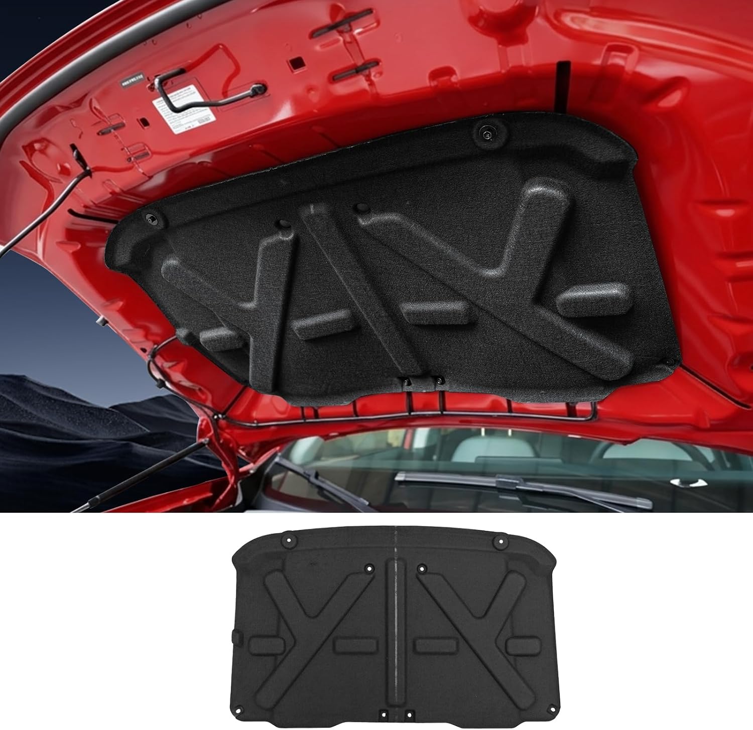 Soundproof Mat Compatible with 2022-2025 Ford Maverick Engine Hood Heat Insulation Shield Sound Protective Pad Sound Proof Foam Insulation for 2024 Maverick Accessories (PET Felt)