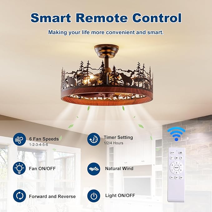 Ventilador de Techo 21.7 Pulgadas Con Luz y Control Remoto 1 miniatura 2