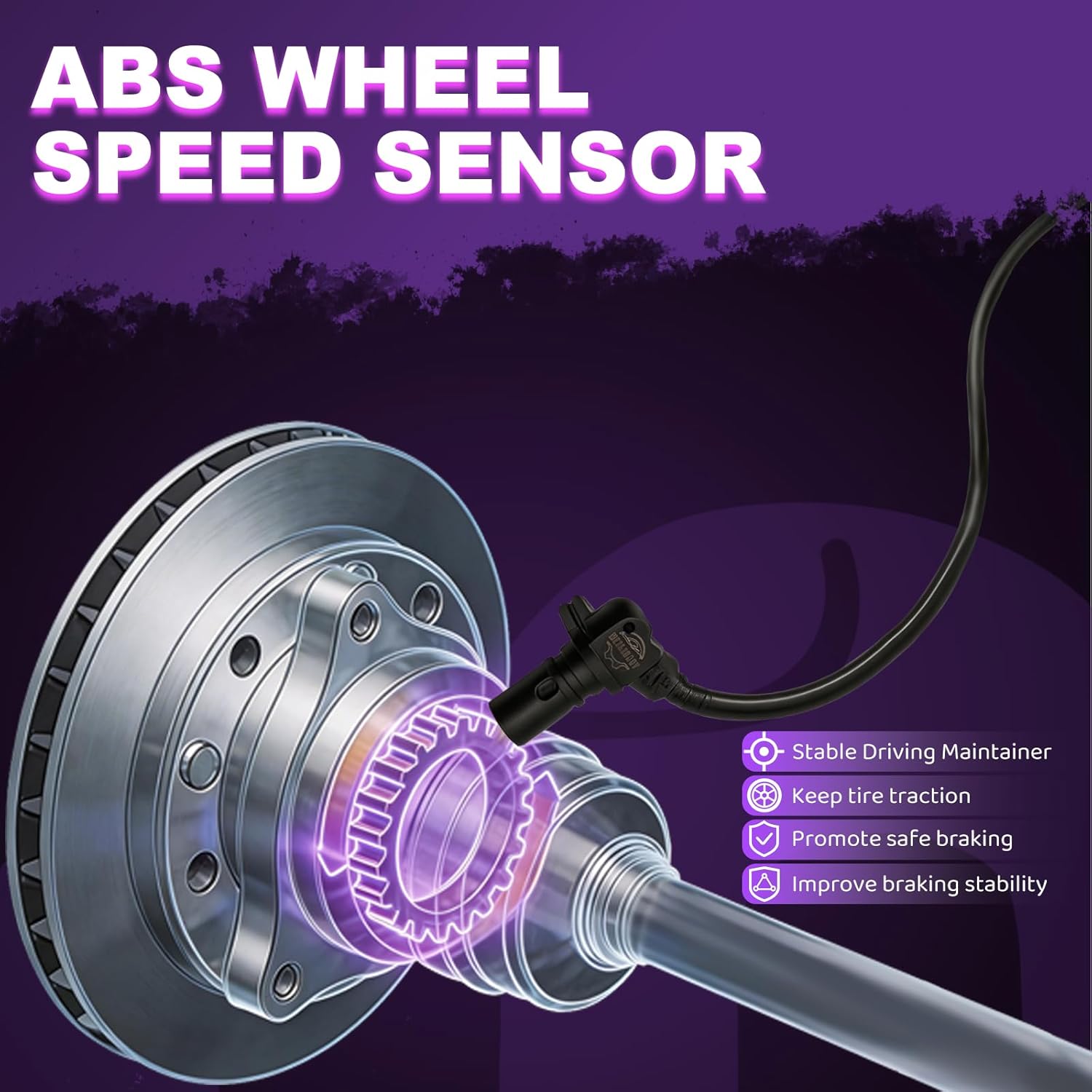 2PCS Front Left & Right ABS Wheel Speed Sensor Compatible with 2008-2014 Nissan Rogue 2.5L, Nissan X-Trail 2.5L L4 2007-2013 47910-1DA1A 47910-JG000 ALS1658