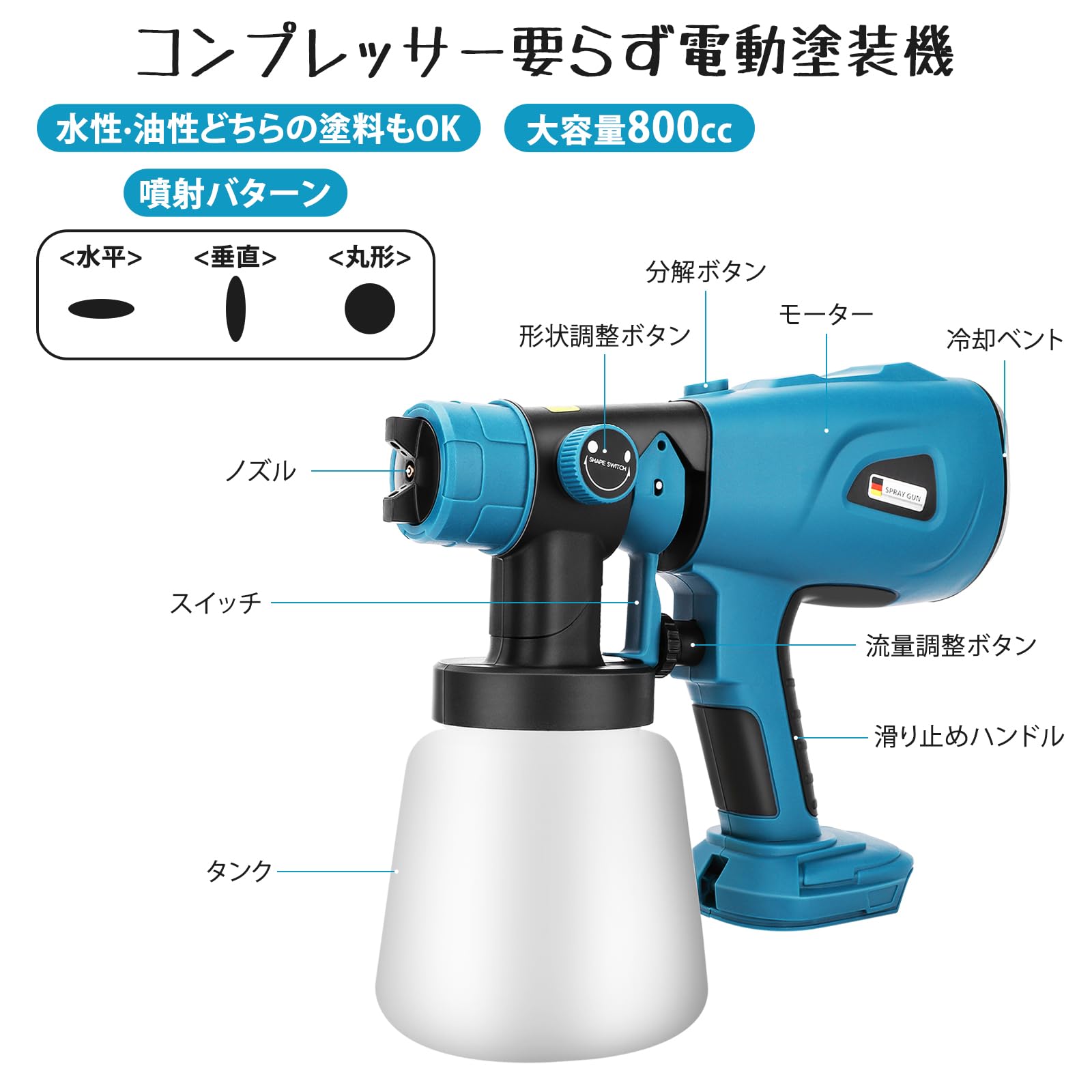 Amazon | DOSCTT コードレススプレーガン 充電式 スプレーガン 純正